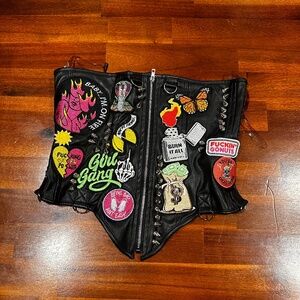 LEATHER PATCHWORK CORSET